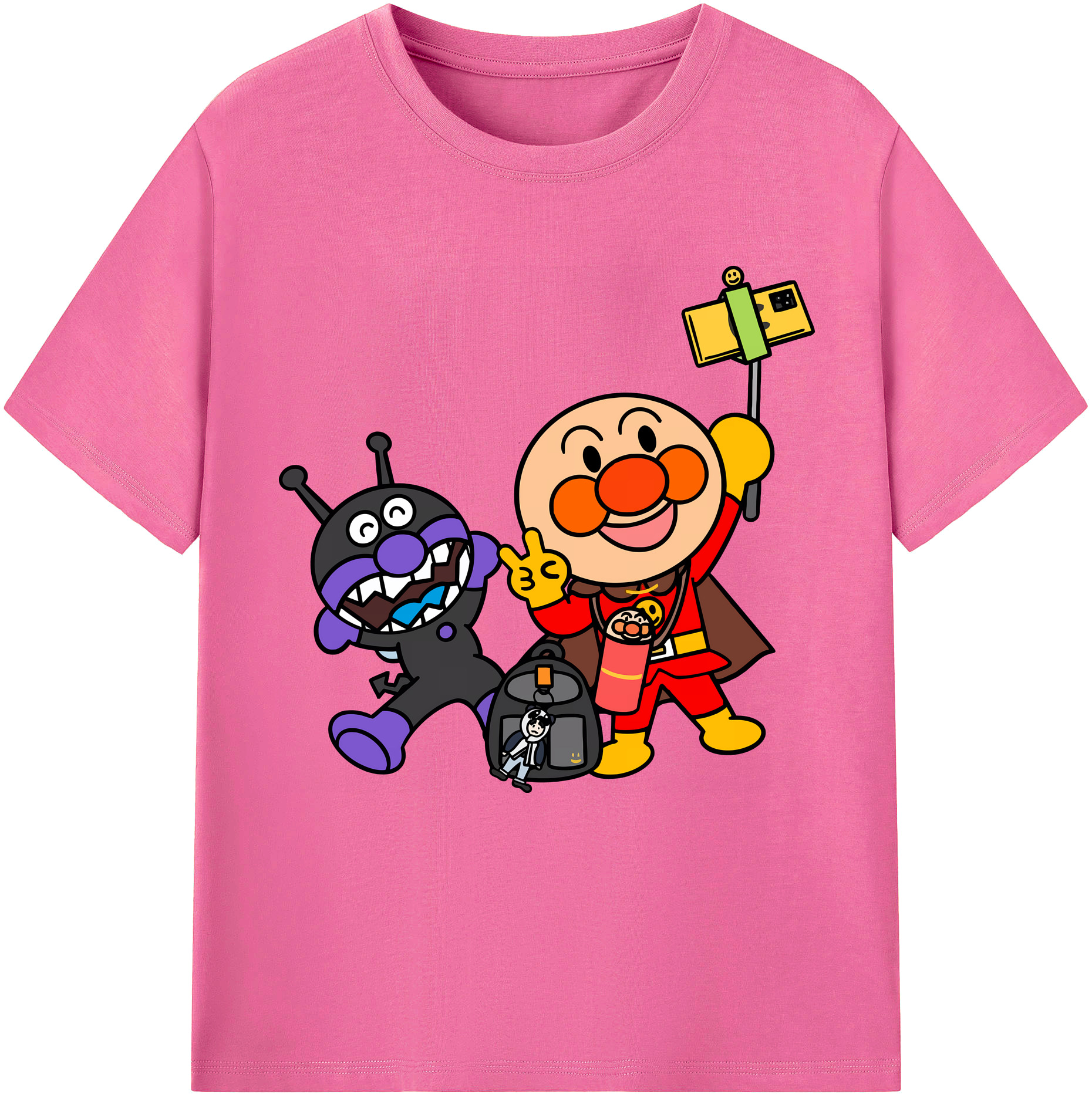 （画像用） アンパンマン Anpanman レディースカジュアルプリントTシャツ（綿100％）
